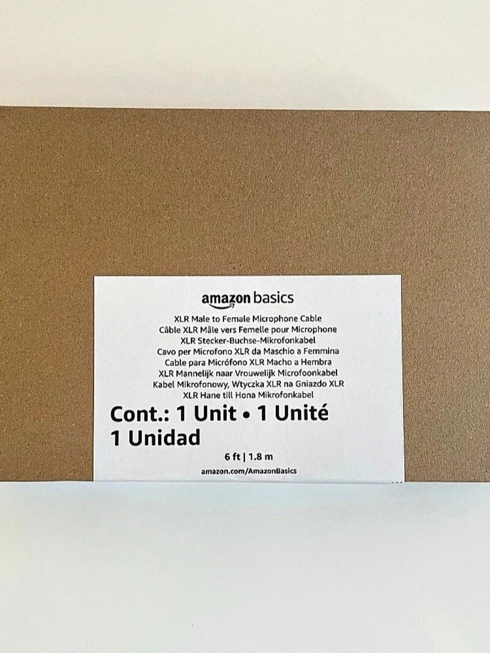 NIB Amazon Basics XLR Male to Female Microphone Cable - 6 ft